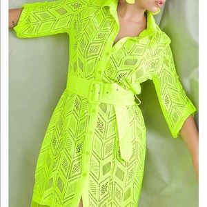Neon Swim Cover up Dress